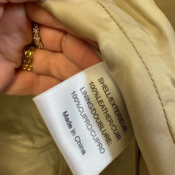 Tory Burch Womens Tan Leather Biker Jacket Size 10